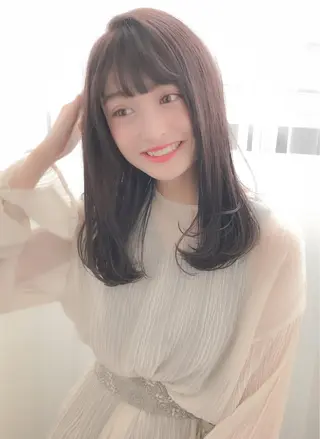 ミディアム パーマ ヘアアレンジ 美髪矯正 Rioのヘアスタイル