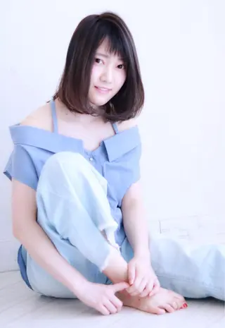 ミディアム カラー パーマ 髪質改善/縮毛矯正 /青山 早希🐾のヘアスタイル