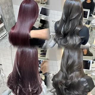 セミロング カラー 新宿/韓国レイヤー 髪質改善カラー/角所のヘアスタイル
