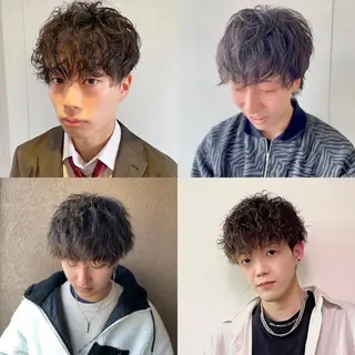 ショート カラー パーマ ヘアアレンジ メンズ 坂尻 嘉珠也のヘアスタイル