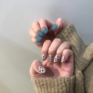 ネイル 小顔カット✨ 透明感カラーのヘアスタイル