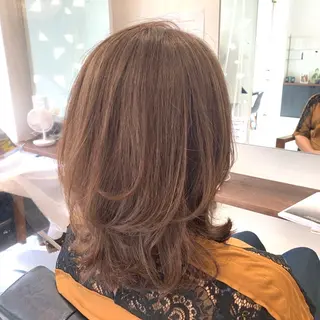 セミロング カラー 似合わせバランス得意 青野さくらのヘアスタイル