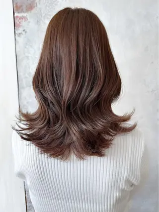 セミロング カラー 顔周り/くびれヘア 韓国ヘア💕風間るなのヘアスタイル