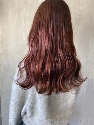 ロング カラー ヘアアレンジ 切りっぱなしボブ/ デザインカラー店長のヘアスタイル