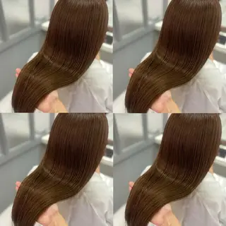 セミロング カラー 髪質改善×矯正🫧 韓国ヘアasamiのヘアスタイル