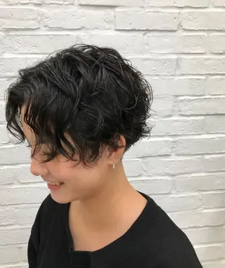 ショート カラー パーマ ショートヘア相談所✨ 澤里大のヘアスタイル