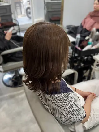 ミディアム カラー 🎀透明感ブリーチ カラー🎀ミズキのヘアスタイル