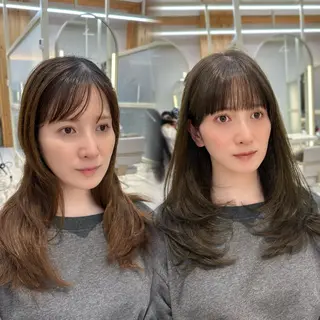 セミロング oto🎀×美髪× シースルー前髪🤍のヘアスタイル