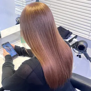 セミロング カラー 🍒透明感カラー🌨 🥕ハイトーンカラーのヘアスタイル