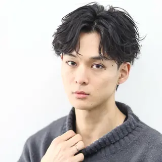 ミディアム カラー パーマ メンズ 垢抜けマッシュ /キョウヘイ😎のヘアスタイル