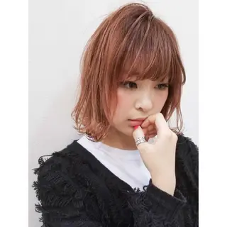 ミディアム カラー ケアブリーチ、 髪質改善 福士直矢のヘアスタイル