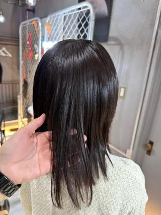 ミディアム ORANGE POP _HIBIKIのヘアスタイル