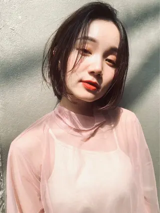 ショート カラー パーマ ヘアアレンジ ボブ特化/くびれボブ /艶カラー☘️喜美花のヘアスタイル