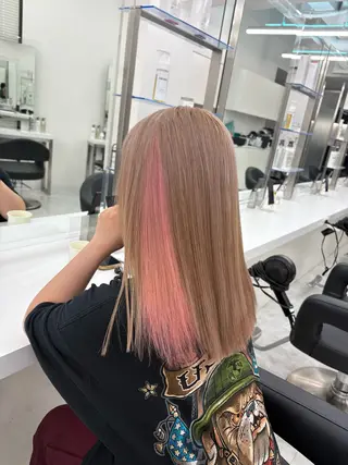 ロング カラー kazuki🍑韓国 トレンド暖色🫗のヘアスタイル
