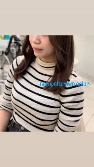 ロング カラー 似合わせカット暖色 カラーhiyonaのヘアスタイル