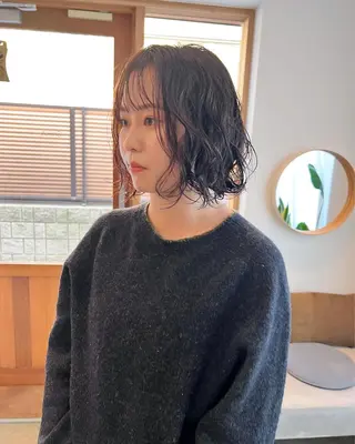 ミディアム パーマ ミディアムパーマ /癖毛パーマのヘアスタイル