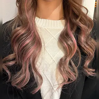 ロング カラー ヘアアレンジ alpha. カラーエクステ下妻のヘアスタイル