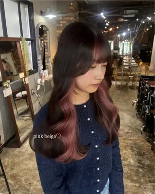 ロング カラー 光本 杏のヘアスタイル