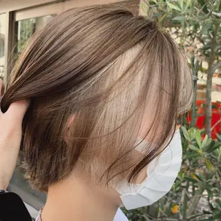 ショート カラー ボブ/ハイトーン髪質 改善/越谷✨クラモチのヘアスタイル