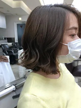 ミディアム カラー 新宿/韓国レイヤー/ 髪質改善/佐藤航のヘアスタイル