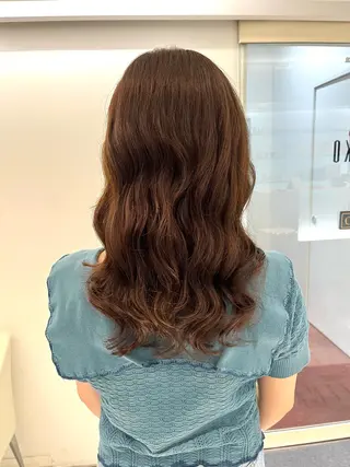 ロング パーマ コテ巻き風パーマ 藤澤　知彌のヘアスタイル