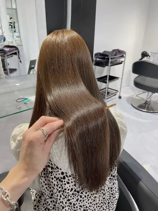 セミロング カラー ✨透明感、艶髪ヘア✨ 韓国ヘア特化💖のヘアスタイル
