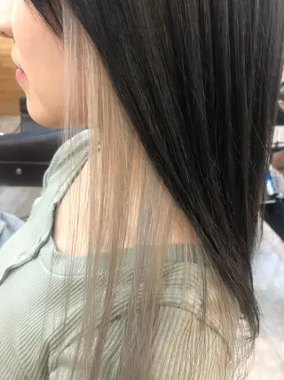 ミディアム カラー 髪質改善&ブリーチ 伊勢 祐一郎のヘアスタイル