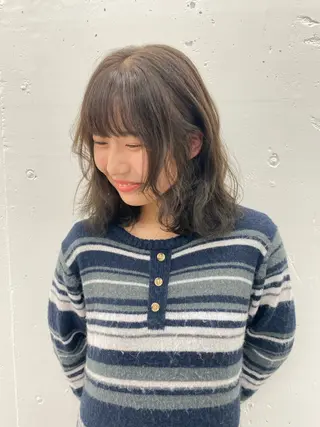 ミディアム カラー ヘアアレンジ 夕羽夢🍓矢場/ 透明感カラーのヘアスタイル