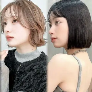 ミディアム ショート/レイヤー/ 縮毛矯正/ 渡邊莉玖のヘアスタイル