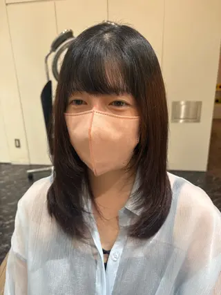 セミロング 髪質改善カラー特化 💙なーこのヘアスタイル