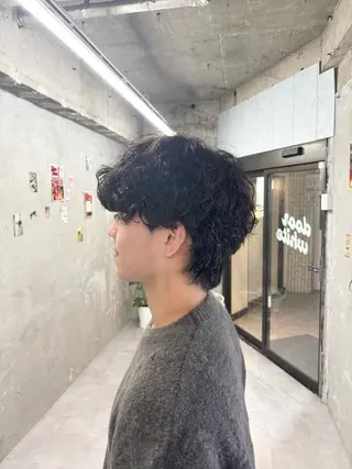 ショート パーマ メンズ door white hideのヘアスタイル
