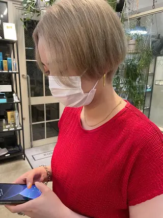 ショート 小顔レイヤー×コンパ クトボブ/林隆平のヘアスタイル