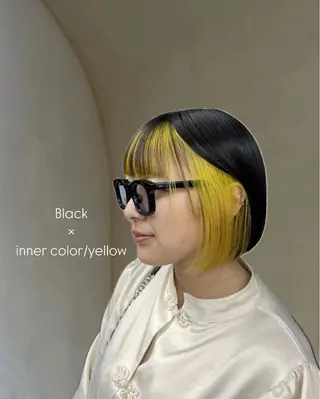 ミディアム INORI|艶カラ ー|フェイスレイヤーのヘアスタイル