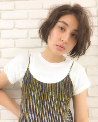 ミディアム カラー パーマ ヘアアレンジ リボンズシー 釘嶋のヘアスタイル