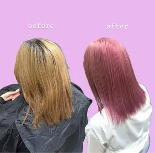 セミロング カラー GO TODAY所属・岡山ケアブリーチ特化 /こもものヘアスタイル