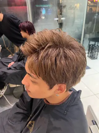 ショート カラー メンズ SENA 再現性 パーマと縮毛矯正のヘアスタイル