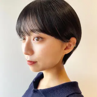 ショート レイヤー/ショート透 明感カラー/西田祐賀のヘアスタイル