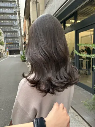 セミロング カラー 顔周りカット/透明感 カラー/rioのヘアスタイル