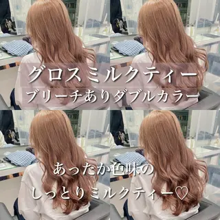 ロング カラー 💖韓国×王道 ハイトーン💖のヘアスタイル