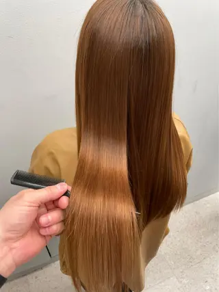 ロング 京都レイヤーカット/ 縮毛矯正/羽柴りくのマツエク・マツパデザイン