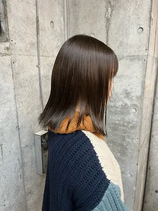 ミディアム カラー 🌱ぱっつとボブカ ット🌱/Ryotaのヘアスタイル