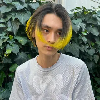 ミディアム カラー メンズ ボブハイトーン🦖 デザインMAMIのヘアスタイル