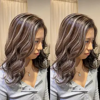 セミロング カラー 【カラー指名No 1✨】原田響のヘアスタイル