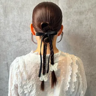 ロング すぐ予約OK💕 シールエクステのヘアスタイル