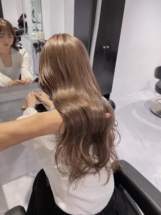 セミロング カラー ✨透明感、艶髪ヘア✨ 韓国ヘア特化💖のヘアスタイル