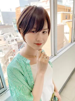 ショート カラー lab.by ioe中崎店所属・中北篤志 ショートボブのヘアスタイル