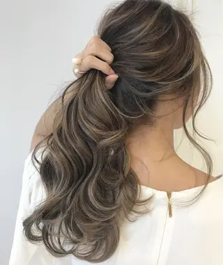 ロング カラー ヘアアレンジ 髪質改善land千葉所属・阿部 圭悟のヘアスタイル