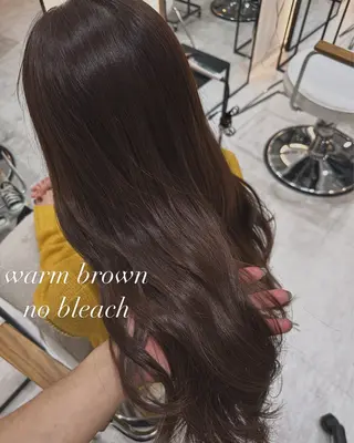 ロング カラー 赤み消し/オリーブ カーキ/福田れんのヘアスタイル