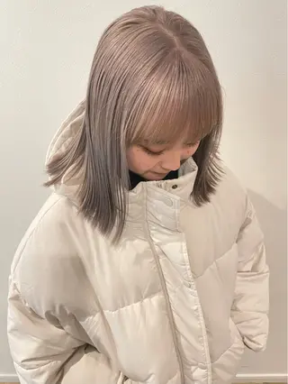 ミディアム カラー 村岡 彩優のヘアスタイル