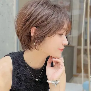 ショート お悩み改善ボブ 顔まわりカット/こうのヘアスタイル